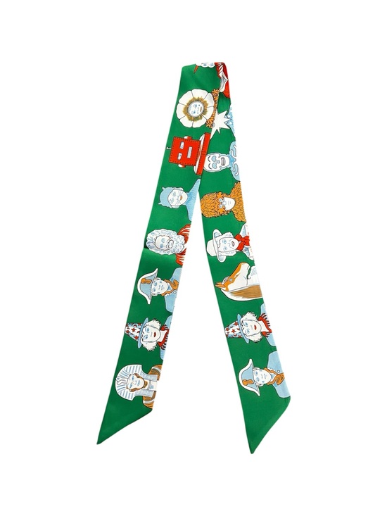 Source Unknown Accessories - Twilly “Dress Code “Scarf/ Muffler Green Multicolor